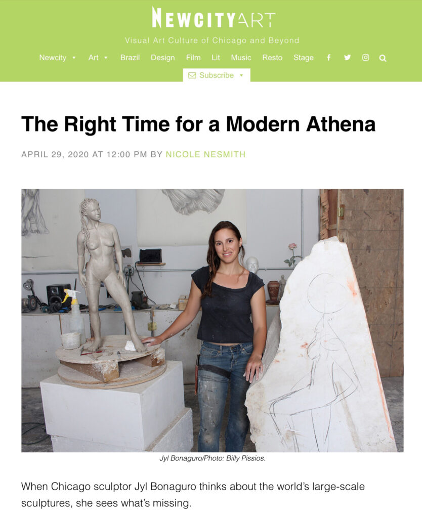 Modern Athena Sculpture Celebrates Women | Sculptor Artist Jyl Bonaguro